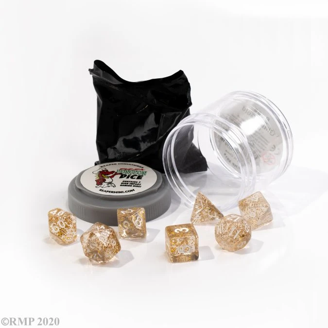 Pizza Dungeon Boss Dice: Glitter Gold 3 Pizza Dungeon Boss Dice: Glitter Gold