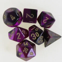 Chessex: Mini Dice Gemini Black-Purple With Gold