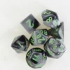 Chessex: Mini Dice Gemini Black-Gray With Green
