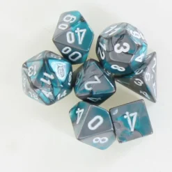 Chessex: Mini Dice Gemini Steel-Teal With White