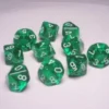 Translucent Poly D10 Green/White (10) -game Shop CHX23205