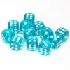 Translucent 16mm D6 Teal With White (12) -game Shop CHX23615
