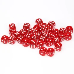 Translucent: 12mm D6 Red/White (36)