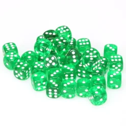 Translucent: 12mm D6 Green/White (36)