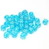 Translucent 12mm D6 Teal/White (36)