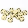 Opaque: 16mm D6 Ivory With Black (12) -game Shop CHX25600