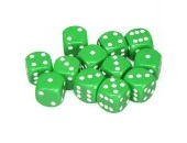 Opaque: 16mm D6 Green With White (12)