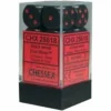 Opaque: 16mm D6 Black With Red (12) -game Shop CHX25618