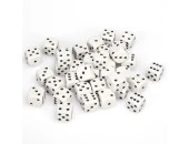 Opaque: 12mm D6 White With Black (36)