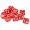 Opaque Poly D10 Red/White (10) -game Shop CHX26204