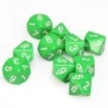Opaque Poly D10 Green/White (10) -game Shop CHX26205
