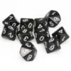 Opaque Poly D10 Black/White (10) -game Shop CHX26208