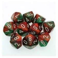 Gemini 2 Poly D10 Green-Red With White (10)
