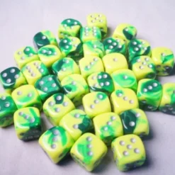 Gemini 12mm D6 Green Yellow With Silver (36)