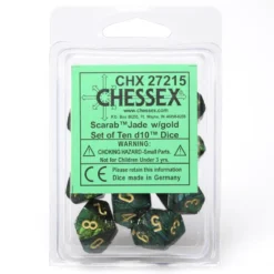 Scarab Poly D10 Jade/Gold (10)