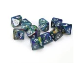 Festive Poly D10 Green/Silver (10)