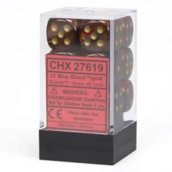 Scarab 16mm D6 Blue Blood/Golden (12)