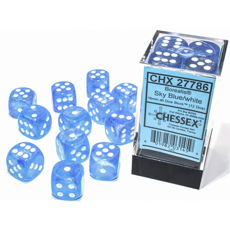 Borealis Luminary 16mm D6 Sky Blue/White (12) 3 Borealis Luminary 16mm D6 Sky Blue/White (12)