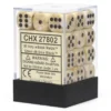 Marble 12mm D6 Ivory/Black (36) -game Shop CHX27802