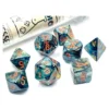 Chessex Lab Dice: 7-Set Tube - Lustrous Alpestris/Orange -game Shop CHX30049