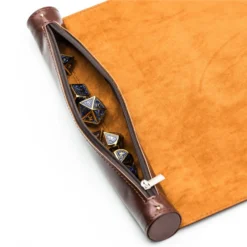 Foam Brain Games: Black Roll Up Dice Mat - Red Leatherette -game Shop FBG6000d