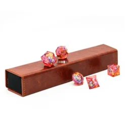 Foam Brain Games: Magnetic Dice Vault - Brown Leatherette -game Shop FBG6013c
