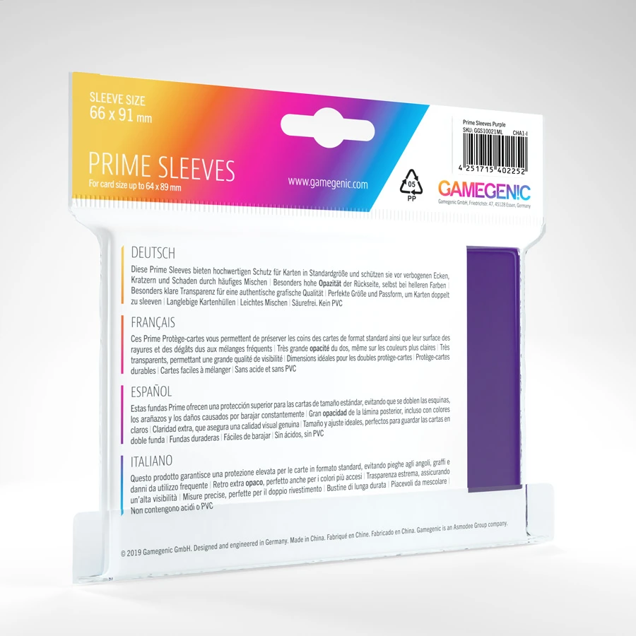Gamegenic Prime Purple Card Sleeves (100) 4 Gamegenic Prime Purple Card Sleeves (100) - Image 2