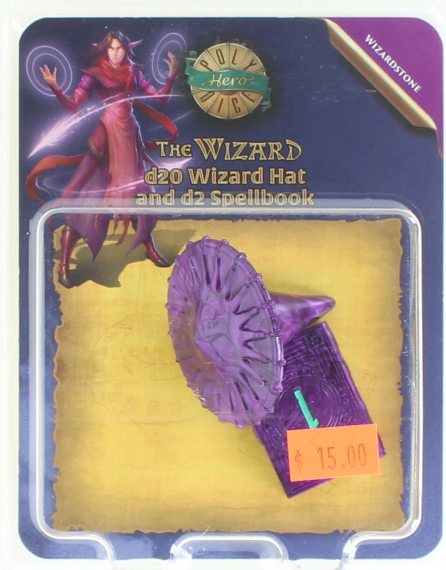 The Wizard: D20 Wizard Hat And D2 Spellbook - Wizardstone 3 The Wizard: D20 Wizard Hat And D2 Spellbook - Wizardstone