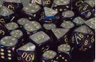 Lustrous 12mm D6 Shadow/Golden Dice Block (36)